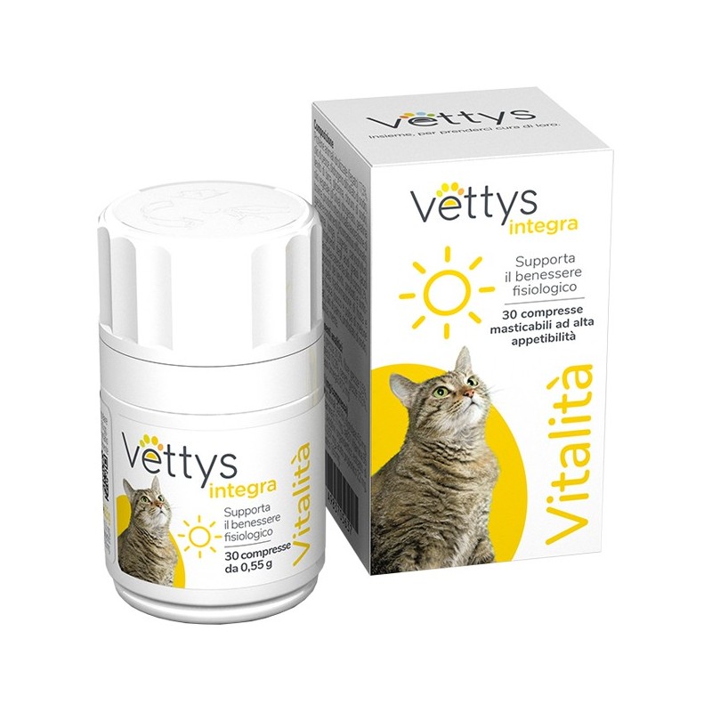 Vettys integra vitalita' gatto 30 compresse masticabili Vettys integra vitalita' gatto 30 compresse masticabili