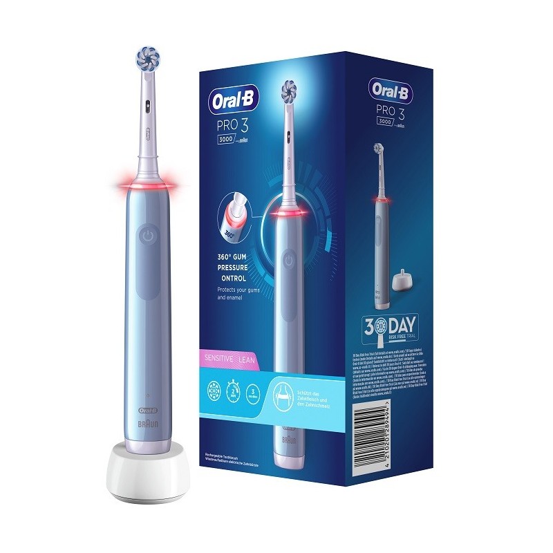 Oral-b pro 3 blu sensitive spazzolino elettrico + 2 refill