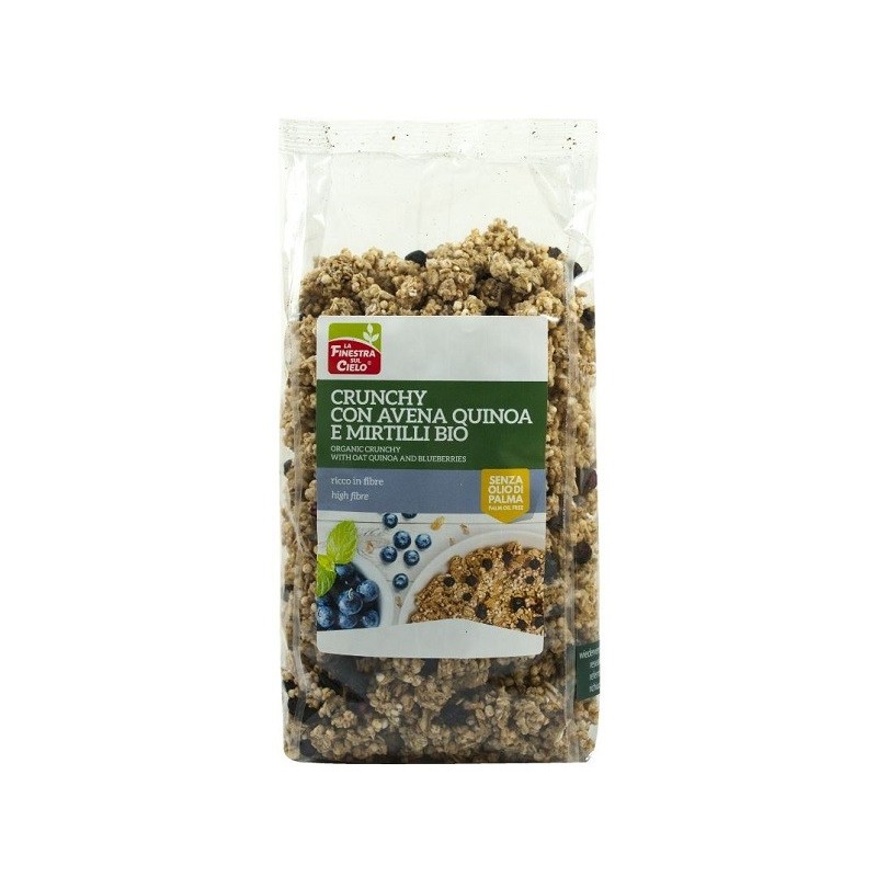 Crunchy con avena quinoa e mirtilli
