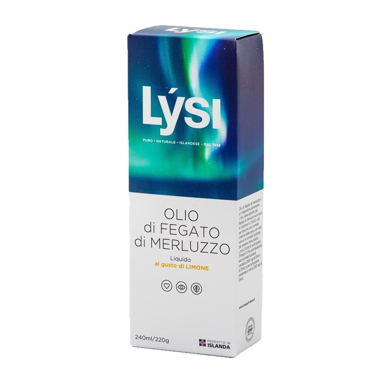 Lysi olio fegato merluzzo limone 240 ml Lysi olio fegato merluzzo limone 240 ml