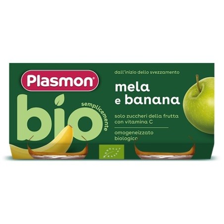 Plasmon omogeneizzato bio banana mela 2 vasetti x 80 g Plasmon omogeneizzato bio banana mela 2 vasetti x 80 g