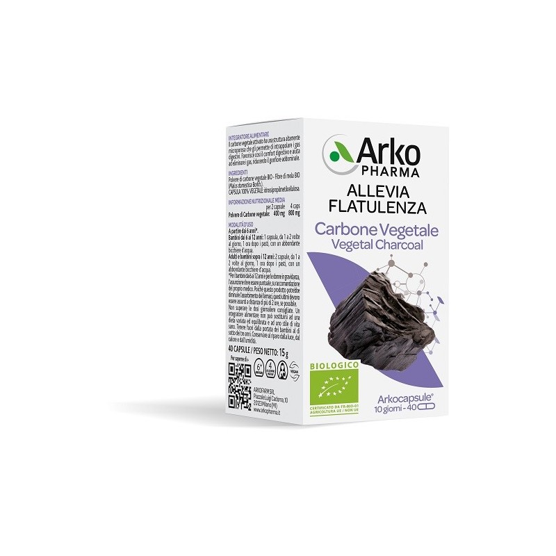 Arko capsule carbone vegetale bio 40 capsule