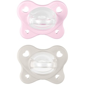Chicco dual soft succhietto rosa 2-6 mesi 2 pezzi