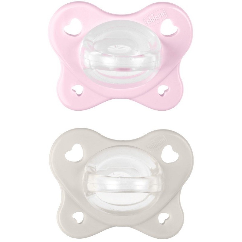 Chicco dual soft succhietto rosa 2-6 mesi 2 pezzi