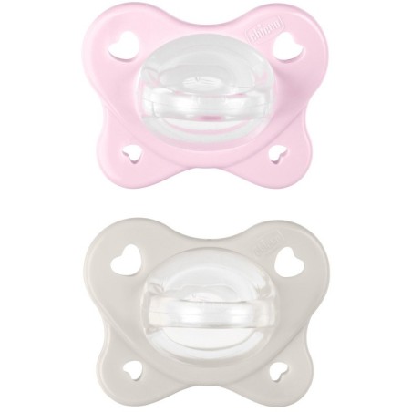 Chicco dual soft succhietto rosa 2-6 mesi 2 pezzi