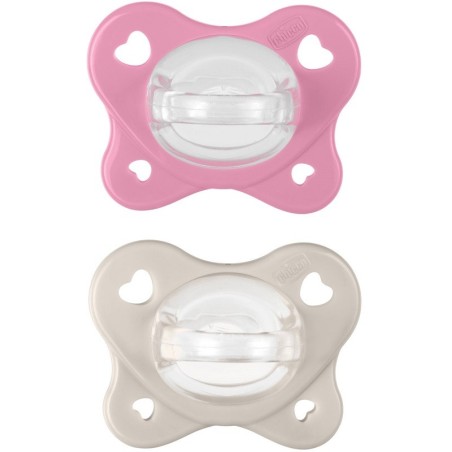 Chicco dual soft succhietto rosa 6-16 mesi 2 pezzi