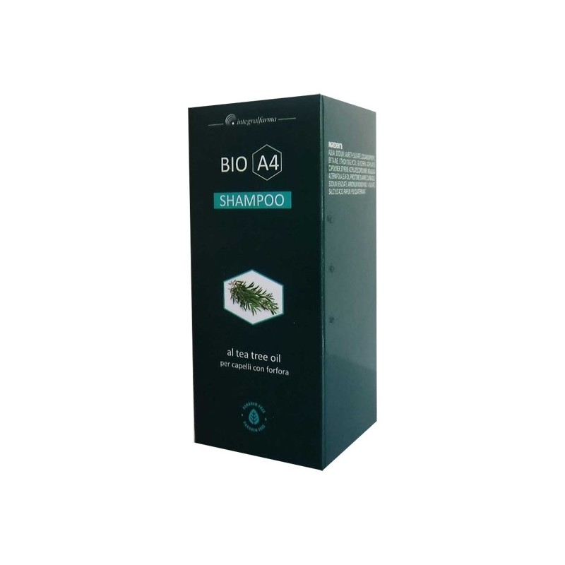 Bio a4 shampoo tea tree oil per capelli con forfora 200 ml