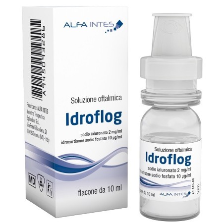 Soluzione oftalmica idroflog acido ialuronato 2 mg/ml e idrocortisone sodio fosfato 10 mcg/ml 10 ml Soluzione oftalmica idroflog acido ialuronato 2 mg/ml e idrocortisone sodio fosfato 10 mcg/ml 10 ml