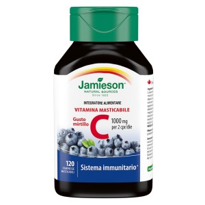 Jamieson vitamina c 1000 mirtillo 120 compresse masticabili