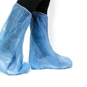 Copricalzare monouso impermeabile 38 x 47 azzurro tessuto inaccoppiato polipropilene + polietilene 100 pezzi