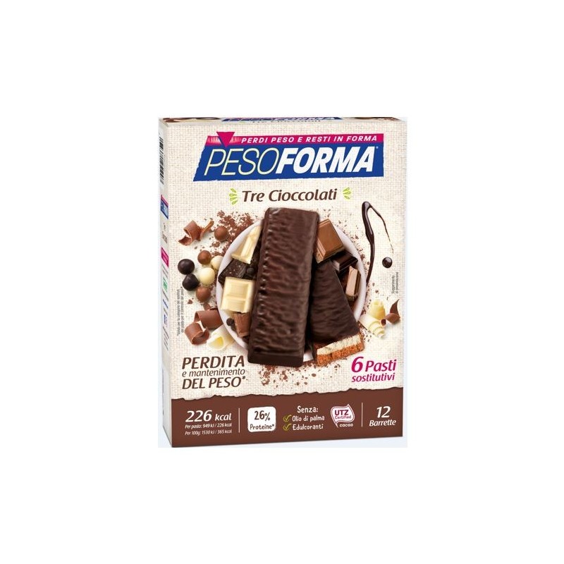 Pesoforma barr 3 cioccolati 372 g