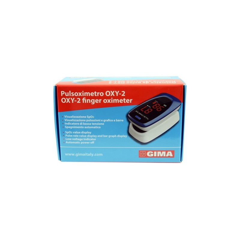 Pulsoximetro da dito oxy-2 schermo led 60x30,5x32,5mm 1 pezzo