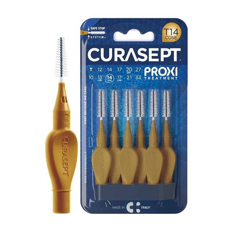 Curasept proxi t14 ocra/dark gold 6 pezzi