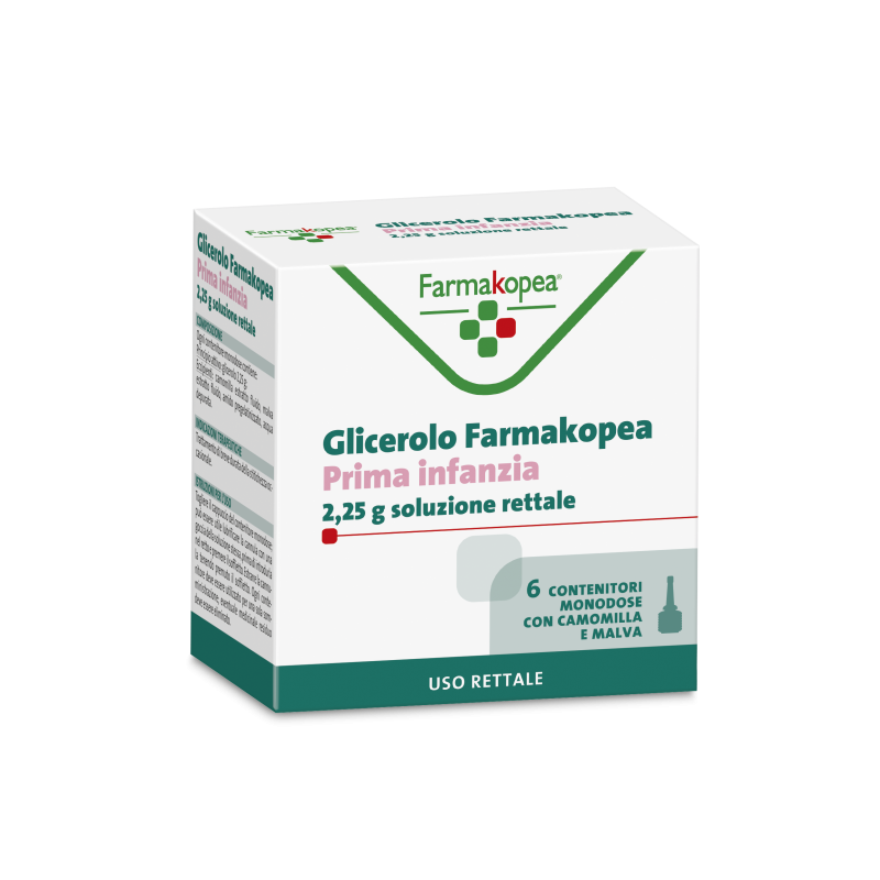 Glicerolo farmakopea prima infanzia 6 microclismi 2,25 g con camomilla e malva