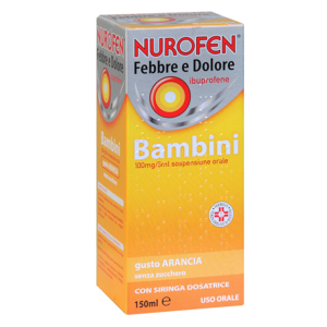 Nurofen febbre e dolore bb orale sosp 150 ml 100 mg/5 ml arancia senza zucchero con siringa