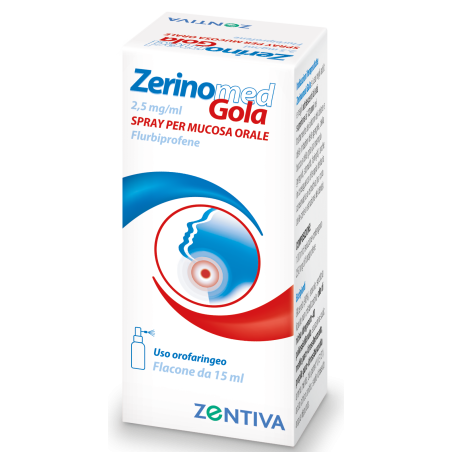 Zerinomed gola spray mucosa orale 15 ml 0,25% Zerinomed gola spray mucosa orale 15 ml 0,25%