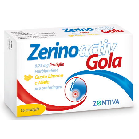 Zerinoactiv gola 16 pastiglie 8,75 mg limone miele Zerinoactiv gola 16 pastiglie 8,75 mg limone miele