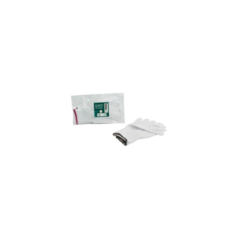 Guanto di filo cotone 100% bianco per allergie dermatologiche 7 1 paio Guanto di filo cotone 100% bianco per allergie dermatologiche 7 1 paio