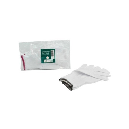 Guanto di filo cotone 100% bianco per allergie dermatologiche 7 1 paio