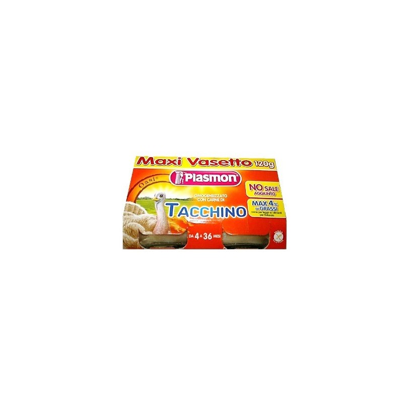 Plasmon omogeneizzato tacchino 120 g x 2 pezzi Plasmon omogeneizzato tacchino 120 g x 2 pezzi