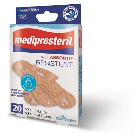 Cerotti assortiti medipresteril resistenti 20 pezzi