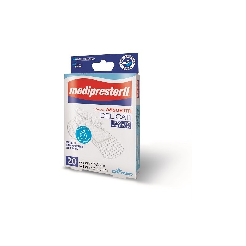 Cerotto grande medipresteril delicato tnt 7x3cm 20 pezzi