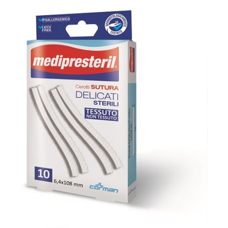 Cerotto per sutura medipresteril delicato tnt 3x75mm 10 pezzi