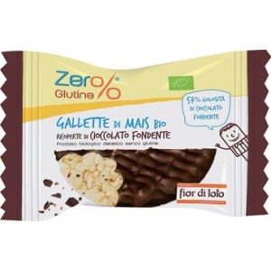 Zer% glutine gallette mais ricoperte cioccolato fondente bio32 g