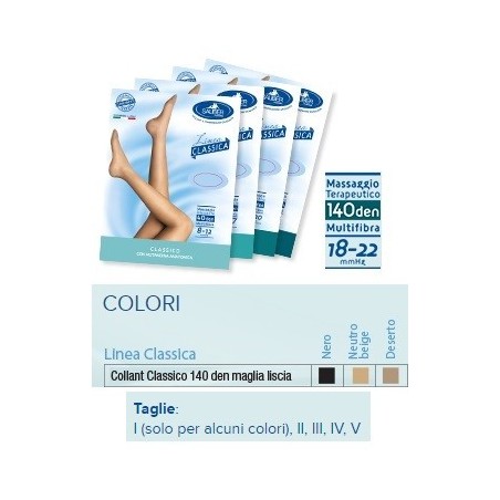 Sauber collant 140 denari maglia liscia neutro beige 4 lineaclassica