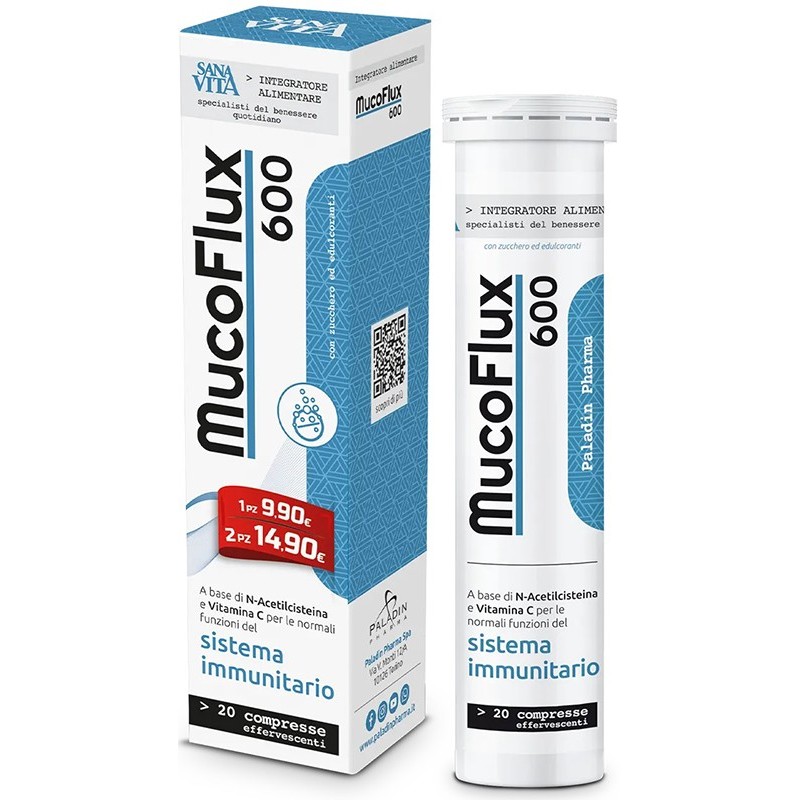 Sanavita mucoflux 600 20 capsule effervescenti Sanavita mucoflux 600 20 capsule effervescenti