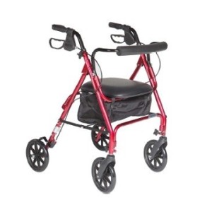 Deambulatore deluxe 4 ruote / freno / sedile