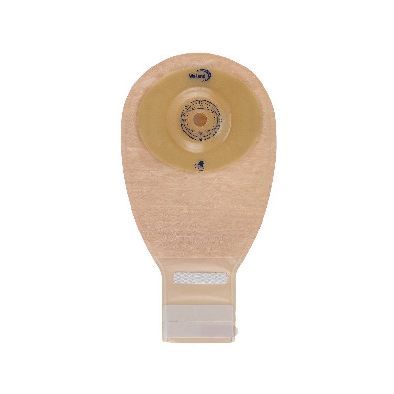 Sacca per ileostomia opaca ritagliabile welland aurum convexileo midi diametro 13-48 mm inizio convessita' 48 mm 10 pezzi
