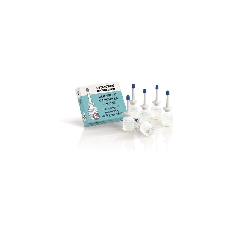 Dynacren microclismi camomilla e malva 6 pezzi da 9 g per adulti Dynacren microclismi camomilla e malva 6 pezzi da 9 g per adulti