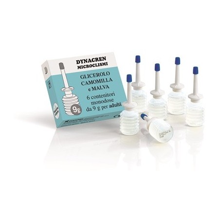 Dynacren microclismi camomilla e malva 6 pezzi da 9 g per adulti Dynacren microclismi camomilla e malva 6 pezzi da 9 g per adulti