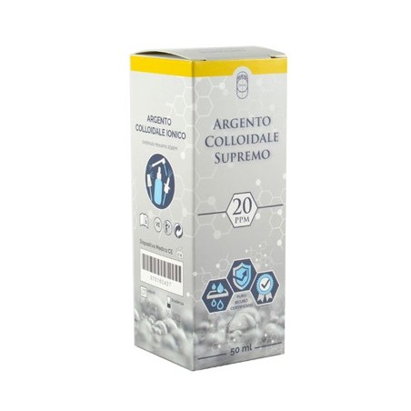 Argento colloidale supremo 20ppm certificato spray con contagocce + erogatore naso + erogatore gola + erogatore pelle