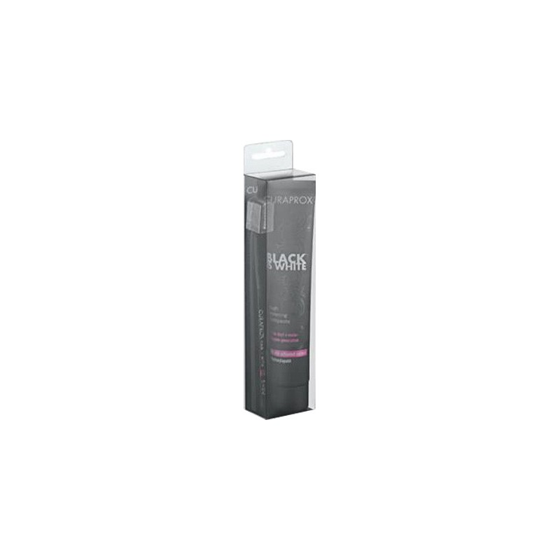Curaprox black is white dentifrici sbiancanti 1 dentifricioda 90ml + 1 spazzolino