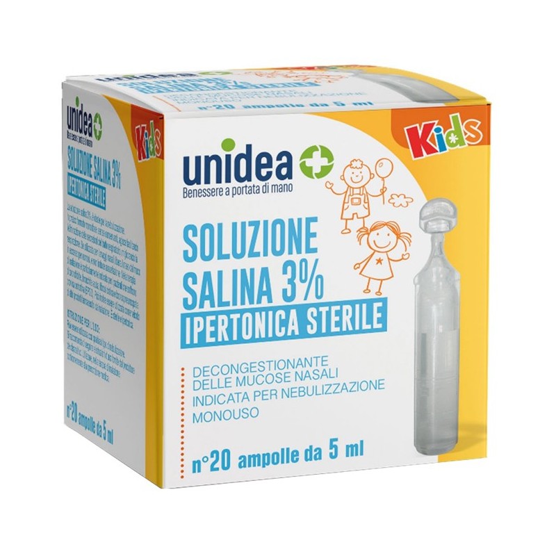 Unidea soluzione salina ipertonica 3% 20 ampolle 5 ml