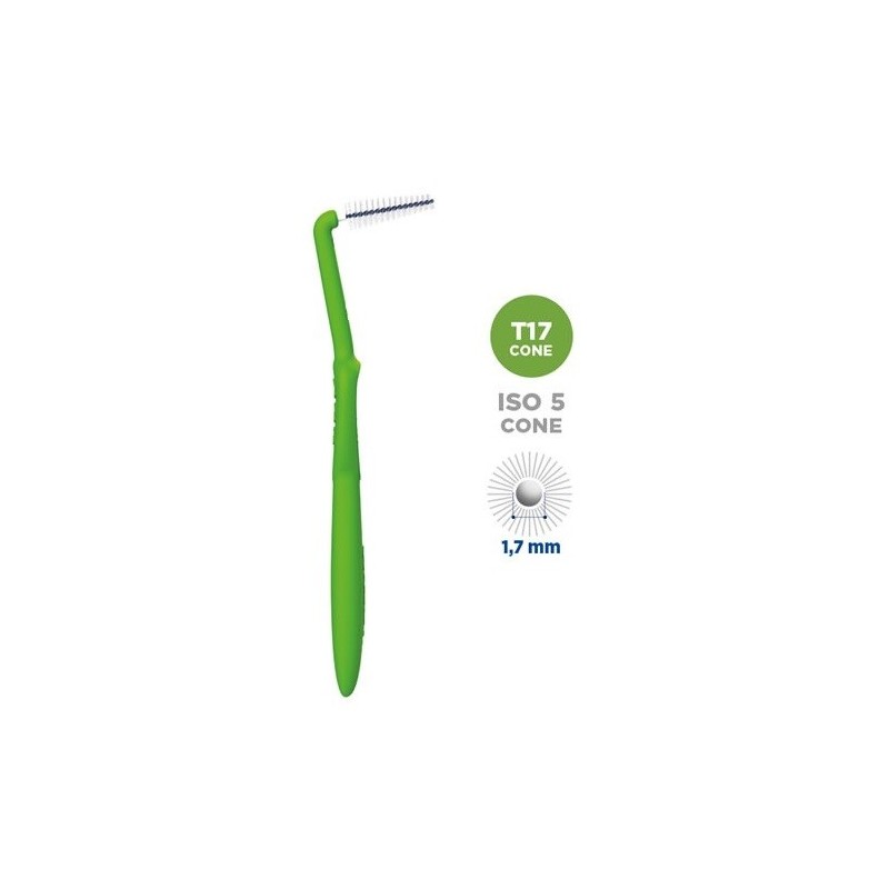 Scovolino curasept proxi angle misura t17 conico iso 5 verdediametro 1,7 mm
