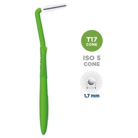 Scovolino curasept proxi angle misura t17 conico iso 5 verdediametro 1,7 mm