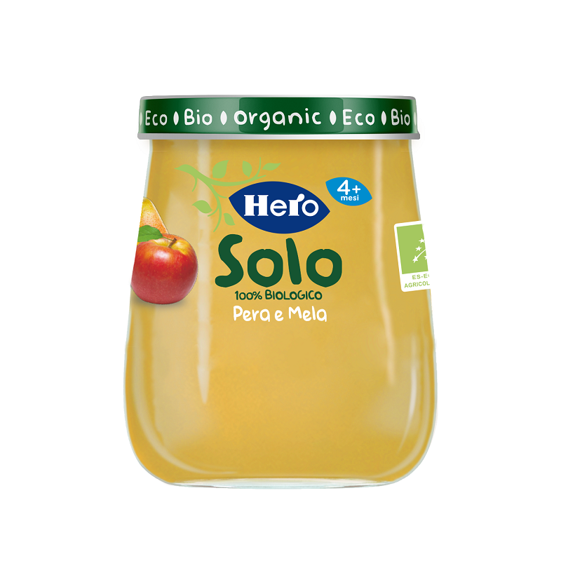 Hero solo omogeneizzato pera mela 100% bio 120 g