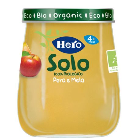 Hero solo omogeneizzato pera mela 100% bio 120 g