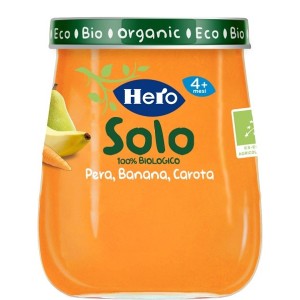 Hero baby omogeneizzato pera banana carota 100% bio 120 g