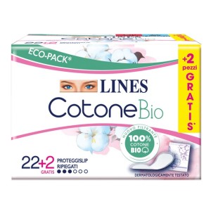 Lines cotone bio salvaslip ripiegati 24 pezzi