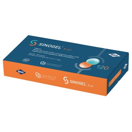Siringa intra-articolare sinogel 2,4% acido ialuronico + 1,6% condroitina sodica 3ml + 1 ago