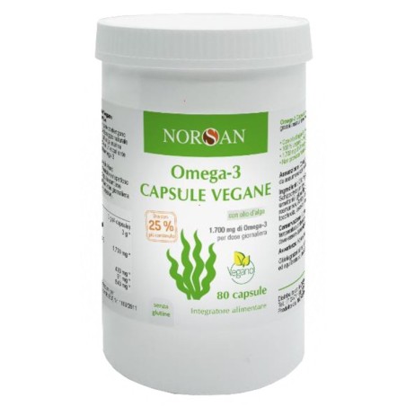 Norsan omega 3 vegano 80 capsule Norsan omega 3 vegano 80 capsule