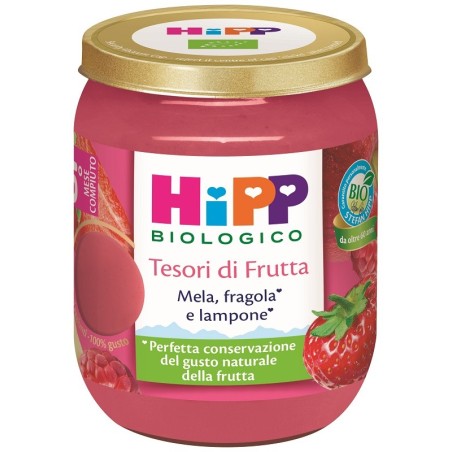 Hipp tesori frutta mela fragola lampone 160 g Hipp tesori frutta mela fragola lampone 160 g