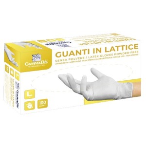 Guanti lattice con polvere medium 100 pezzi