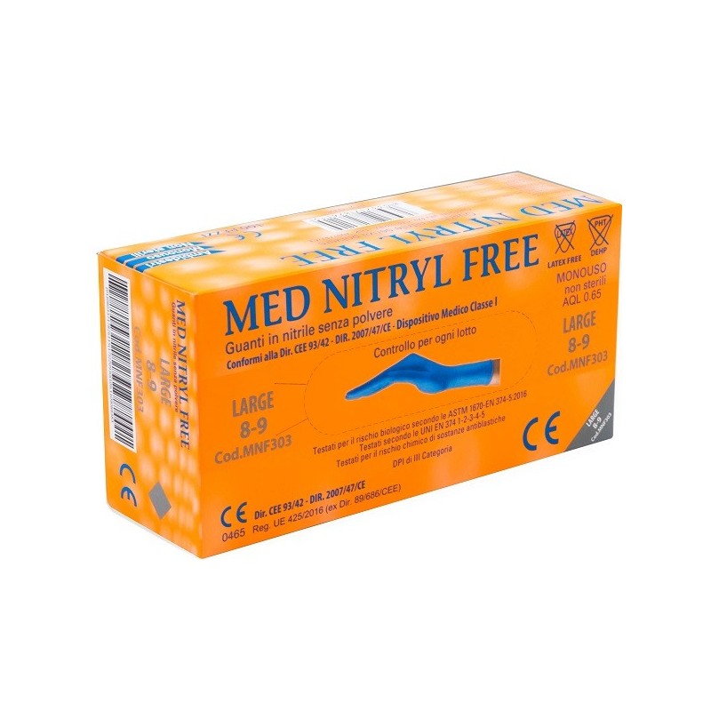 Guanti nitrile senza polvere large 100 pezzi