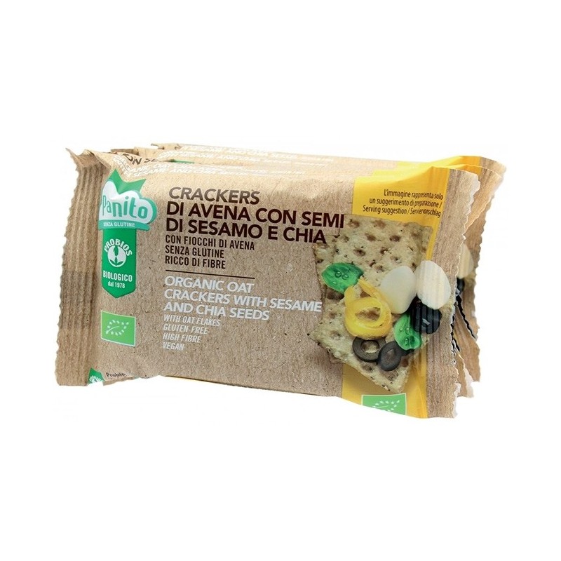 Panito crackers di avena con semi di sesamo e chia bio 4 pezzi da 35 g
