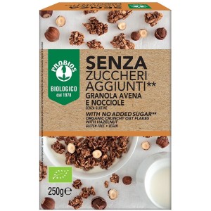 Probios granola senza zuccheri aggiunti avena e nocciola senza glutine 250 g